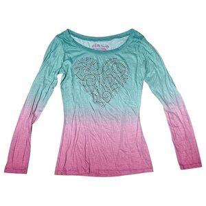 Ombre Heart Long Sleeve Top